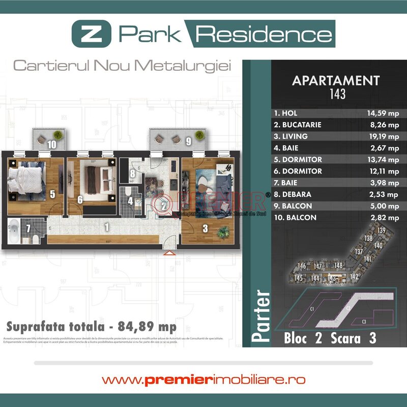 Aparatorii Patriei Apartament 3 camere Nou Sector 4 - Arghezi Park