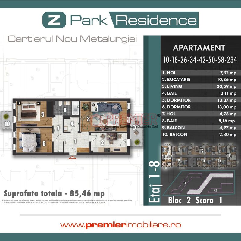 Aparatorii Patriei Apartament 3 camere Nou Sector 4 - Arghezi Park